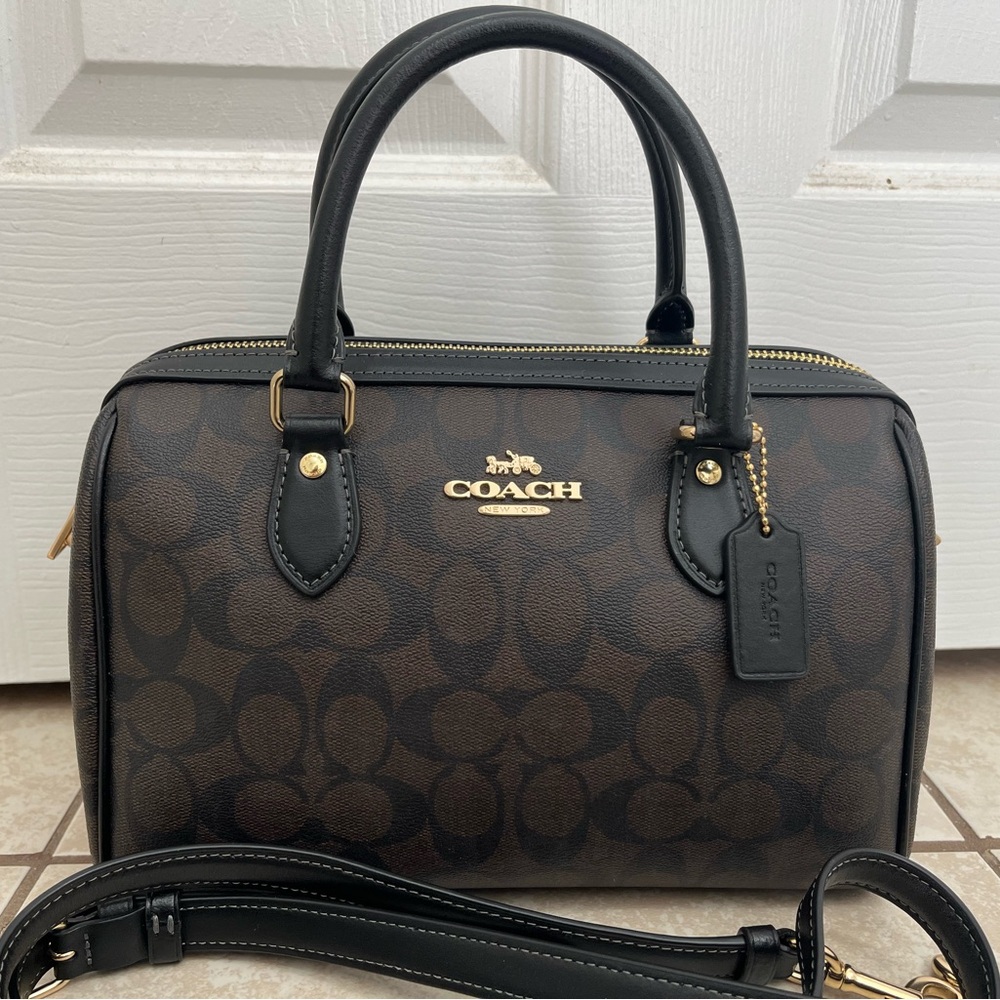 Coach Rowan Satchel Signature Canvas Brown